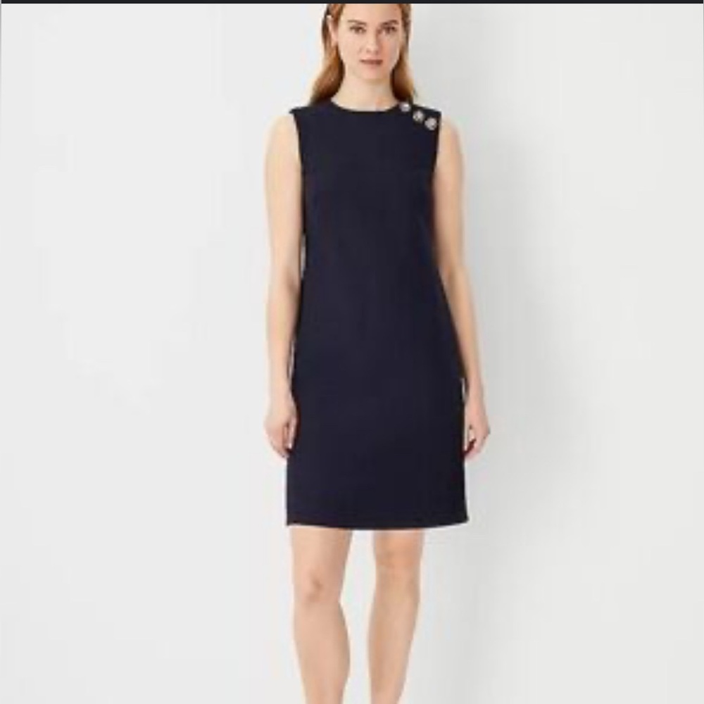 Ann Taylor Blue and Gold Sheath Mini Dress